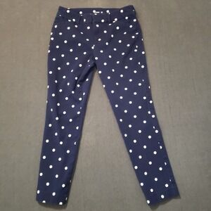 Old Navy Pants Womens Size 4 Pixie Ankle Navy Polka Dots